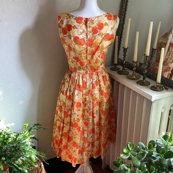 Vintage 1950s 1960s garden party dress floral a line - Picture 6 of 6